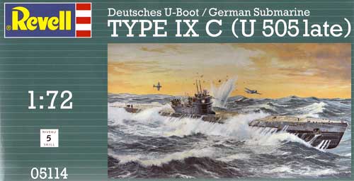 revell 1/72 scale german u505 uboat model