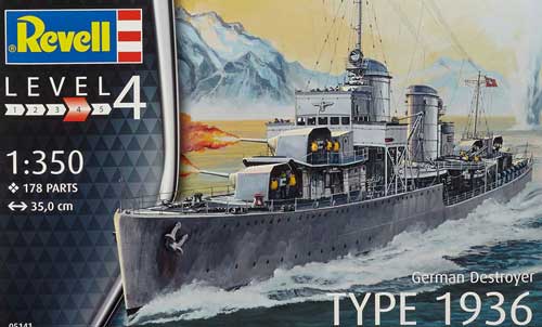 revell german destroyer 1936 model ship