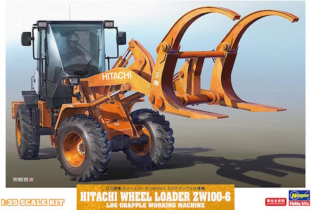 Hasegawa HA66105 1/35 Radlader mit Greifzange 1:35 Hitachi ZW100-6 Log Grapple Working Machine