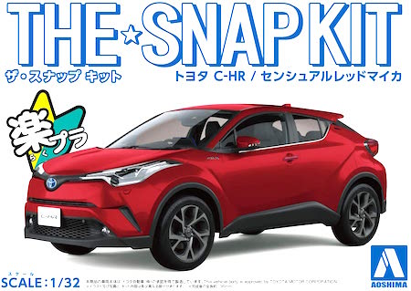 Aoshima 1/32 Scale 06-D C-HR (Sensual Red Mica) Pre-Painted Snap-Fit - Plastic Car Model Kit 56370
