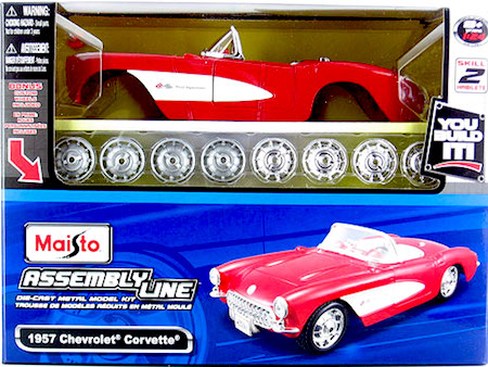 Maisto Assembly Line 1957 Chevrolet Corvette 1/24 Scale Diecast Model Car Kit 