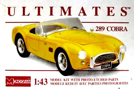 Monogram Models Scale 289 Cobra Plastic Model Kit
