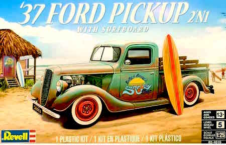 Revell 85-4516 1937 Ford Pickup Truck Surf Board Model Car Kit 1:25 Scale Plastic