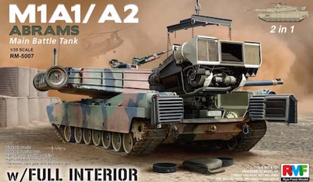 RFMRM5007 1:35 Rye Field Model M1A1 M1A2 Abrams with Full Interior 2 in 1 [Model Building KIT