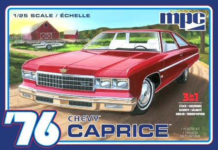 MPC 1976 Chevy Caprice with Trailer 1:25 Scale Model Kit