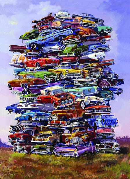 TDC Games Fabulous 50s Junkpile 1000 Piece Classic Car Jigsaw Puzzle
