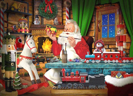 
Vermont Christmas Company Santa's Toyworks Christmas Jigsaw Puzzle 1000 Puzzle