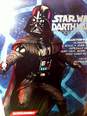 Screamin 1:4 18" Star Wars Darth Vader Vinyl Model Figure Light Saber Kit 3200