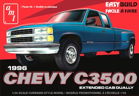 AMT 1996 Chevrolet C-3500 Dually Pickup Easy Build New Tooling 1:25 Scale Model Kit