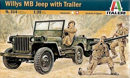 Italeri Models  Willys Jeep  Trailer Kit 