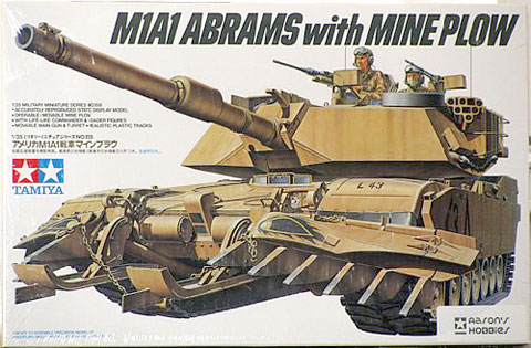 Tamiya 1/35 US M1A1 Abrams with MinePlow, TAM 35158