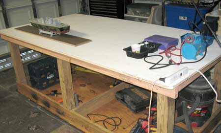 large work bench from wood