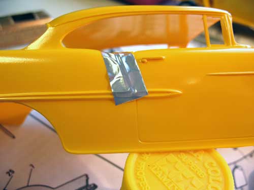 putting foil on the monogram badman car