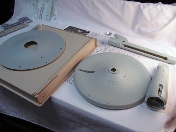 enterprise saucer halves and mocking up parts