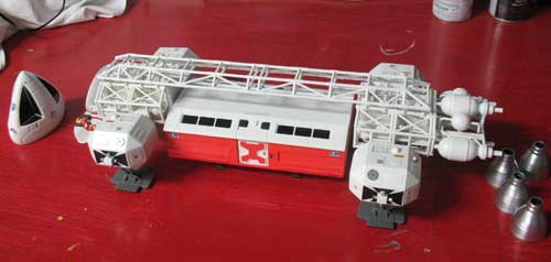 space 1999 eagle model kit partially assembled