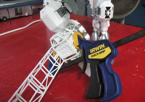 clamping the spine to the eagle box parts