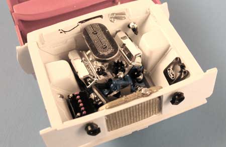 amt ford fairlane 427 engine bay and engine