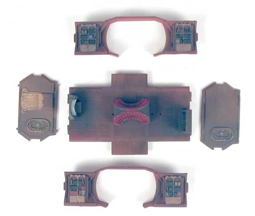 layout of pieces to the submarine interior