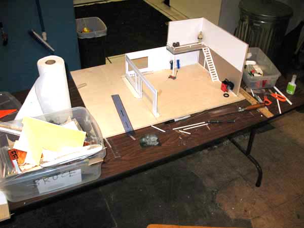 building scale model gas station